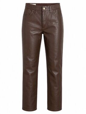 💖 2/40 Gap Vintage Slim High Rise Brown Faux Leather Pants Size 30 10R